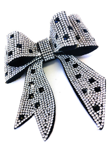 Bows Crystal Bling Silver Black