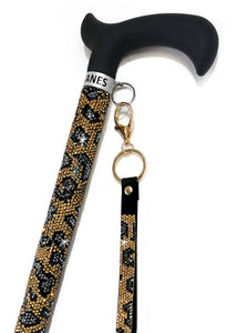 Cane Leopard Gold  with Black Handle