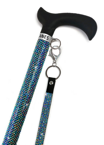 Cane Purple Multi with Silver Handle (Peacock)