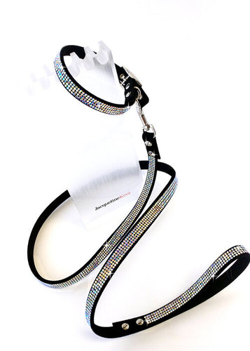 Blinged Dog Collar and Leash Aurora Borealis