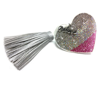 Keychain Pink Silver Tassel